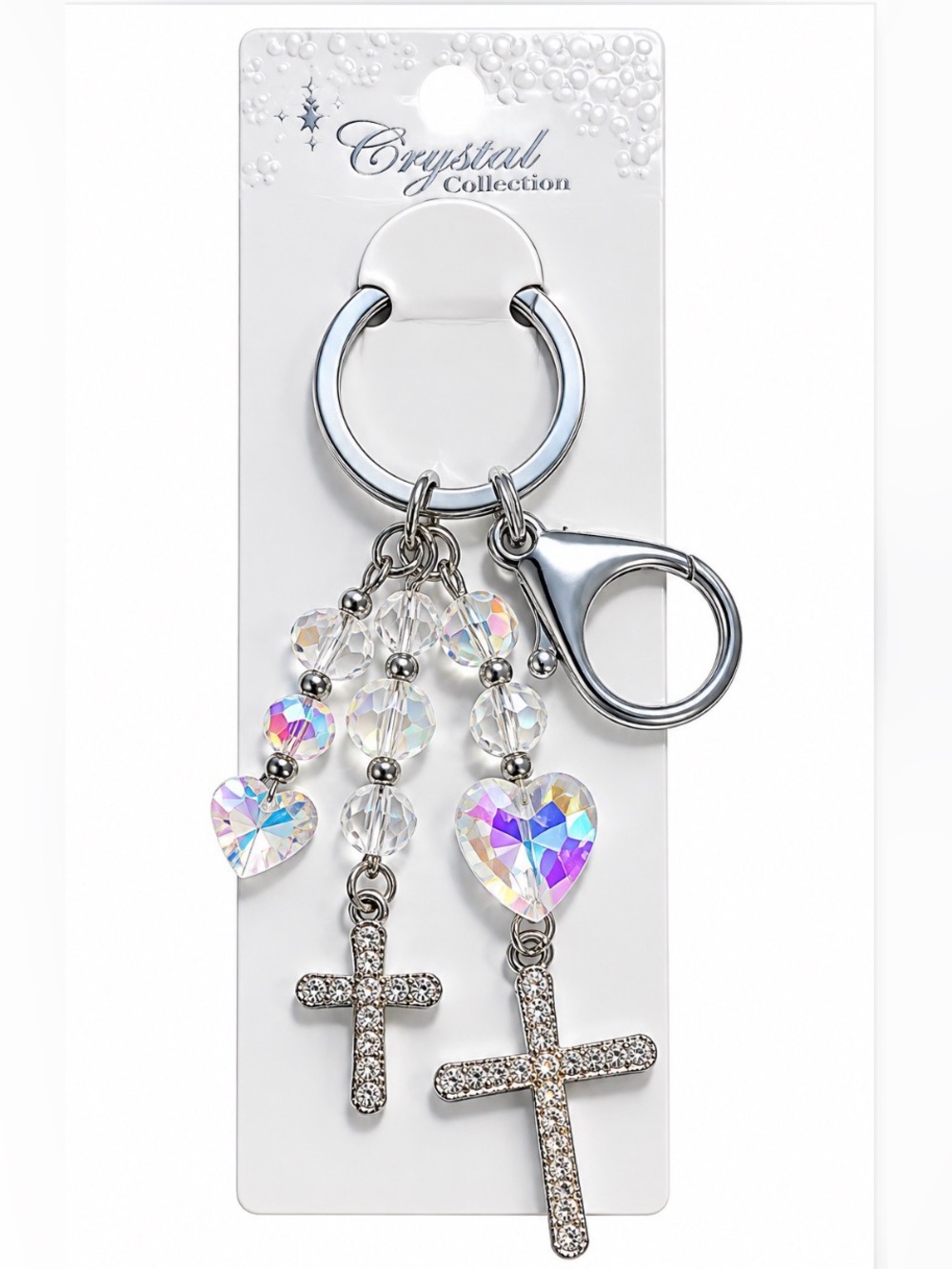 BUY NOW - Beautiful Silver Tone Crystal Cross Keychain/Bag Charm